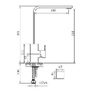 Monomando grifo fregadero cuadrado QUAD-AIR - Imagen 2